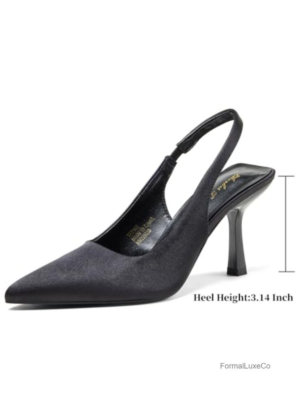 Slingback Kitten Heel Stiletto Pumps Pointed Toe Party Office - Picture 3 of 6